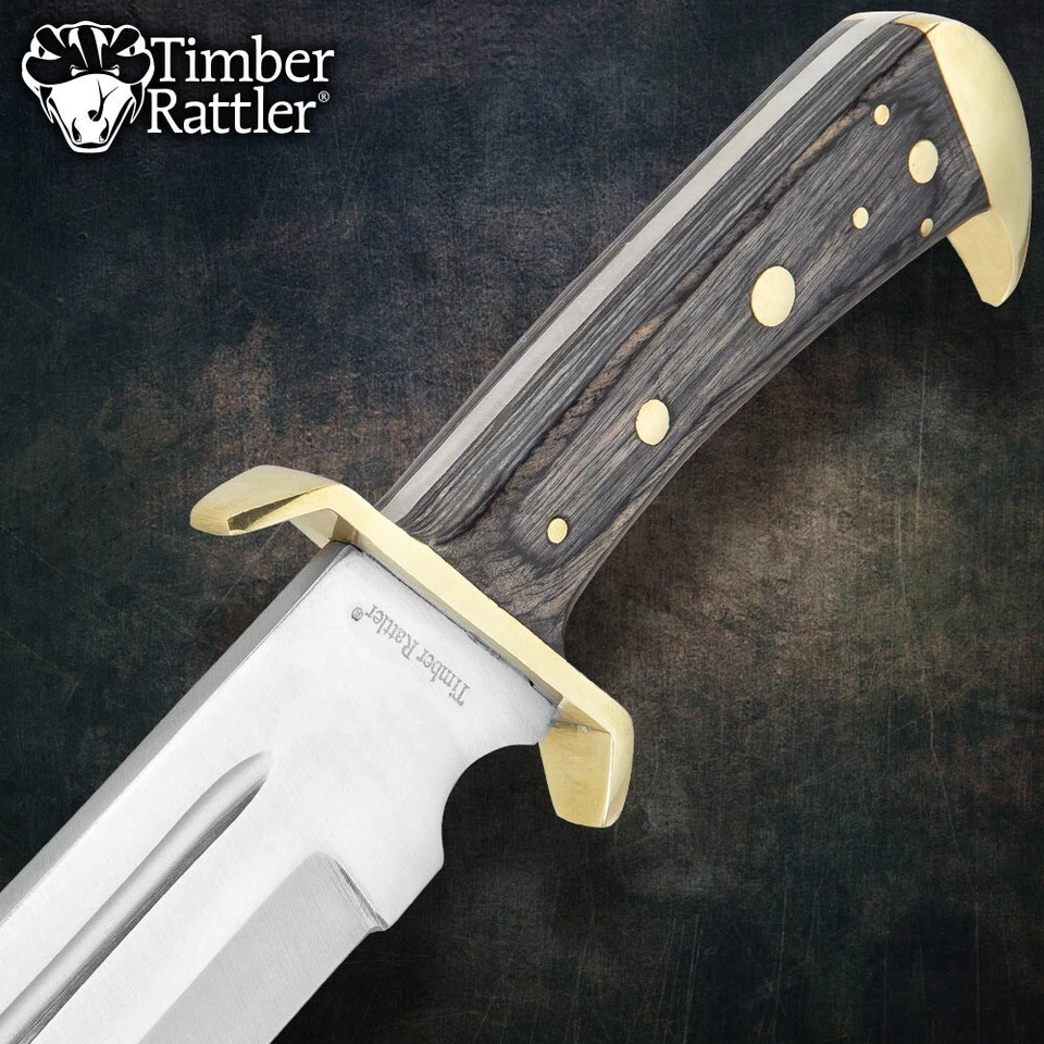 Faca Timber Rattler Western Outlaw Bowie Full Tang com bainha | 16,5” de comprimento - Imagem 4 de 4