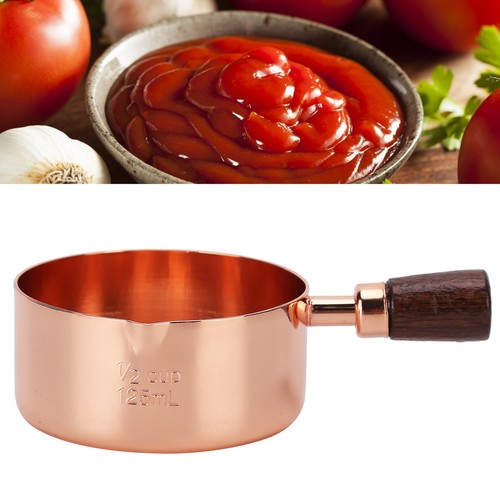 (2) Saucepan Nonstick Sauce Pan Wooden Handle Rose Gold Stainless Steel - Picture 15 of 22