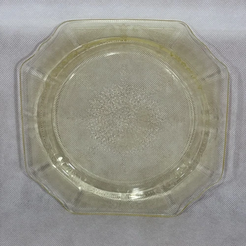 Vintage Anchor Hocking Princess Depression Glass Square Plate 9" Topaz Yellow
