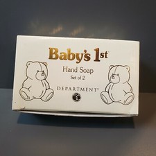 Dept 56  BABY'S 1ST hand soap 3" TEDDY BEARS  NEW old Stock FRAGRANT 2/package