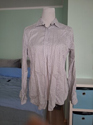 Bluse Eterna Gr 42 Weiß Grau