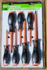 7 Piece Color Coded Electrician's 1000V Insulated Screwdriver Set GS/VDE Cert