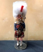 Vintage Scottish Girl Doll with Bagpipe 8" - Eyes Open  Close