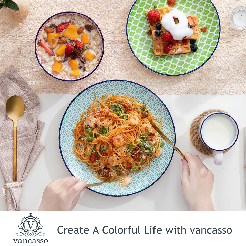 vancasso MACARON Kombiservice Porzellan Tafelservice bunt Geschirrset Teller Set - Bild 3 von 4