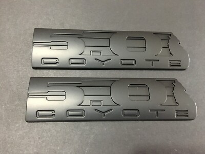 2pc 5.0 COYOTE Emblem Decal 3D Engine Badge Nameplate Accessories Matte Black