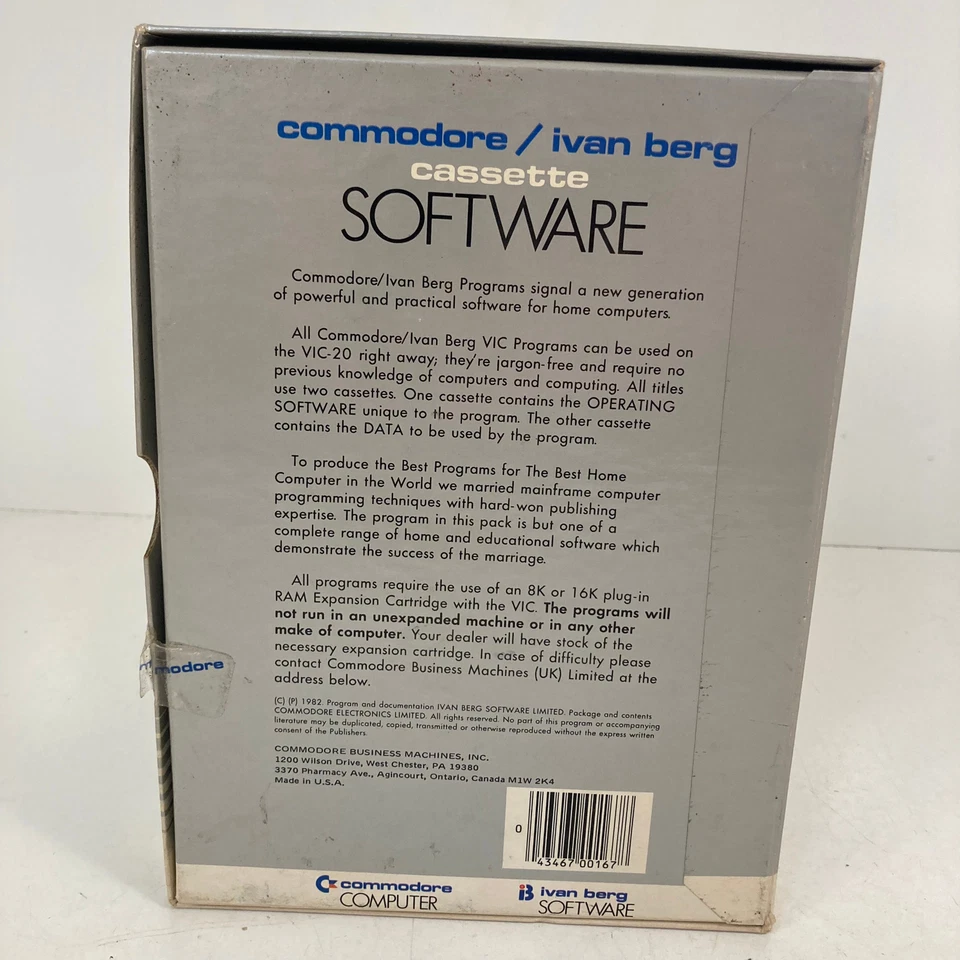 Commodore Vic 20 Cassette Software Know Your Child's IQ 1982 Untested 3503 - Image 3 of 4