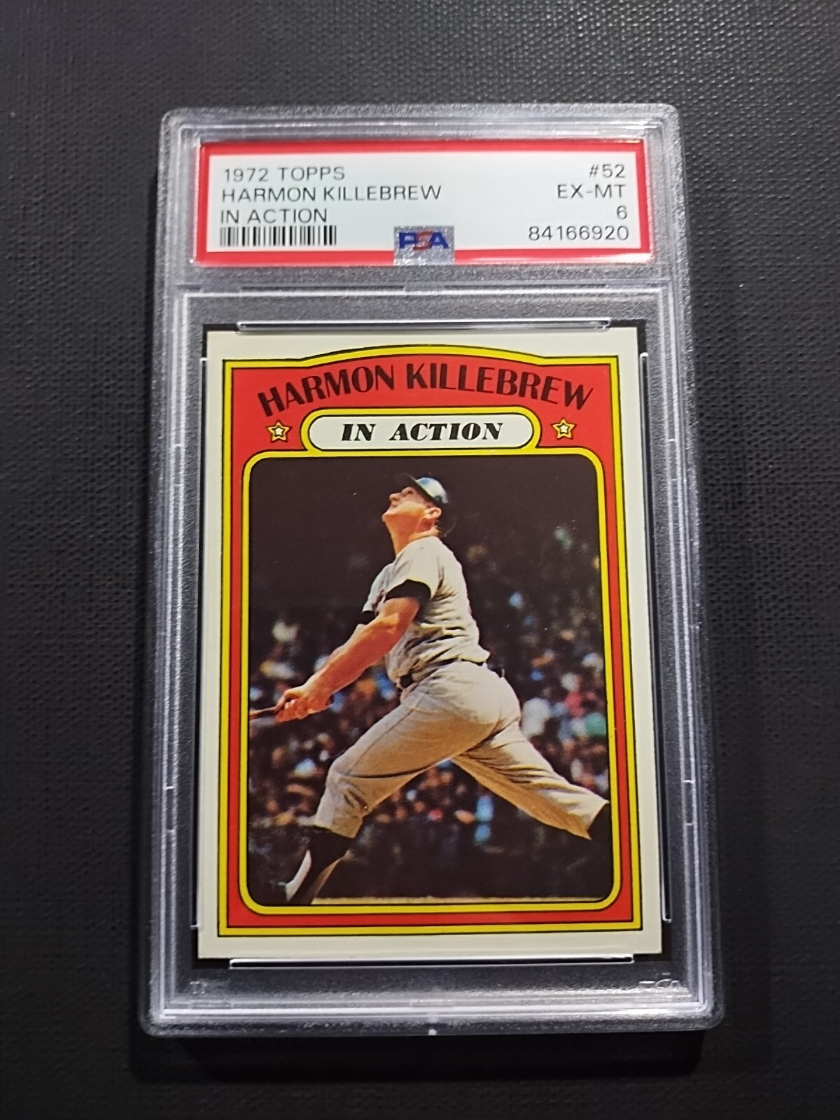 1972 Topps Harmon Killebrew In Action #52 Minnesota Twins HOF⚾💥⚾  PSA 6 EX-MT