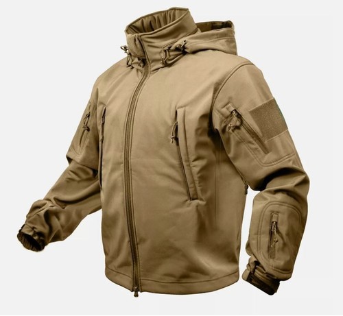 Special OPS Tactical Soft Shell Coyote Tan Jacket Waterproof Shell Size 4XLarge