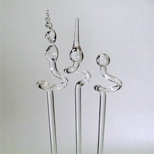 3 x Orchideenstab aus Glas mit Spitze-Kugel-Spirale Orchideenstäbe Top Qualität