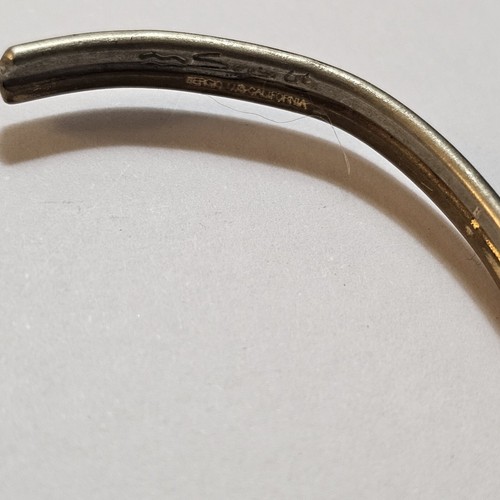 Signiertes Sergio Lub Calfornia zweifarbiges Armband silberfarben Messing verschlungen Manschette - Bild 5 von 14