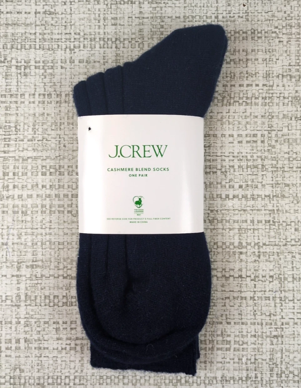 J Crew Cashmere Blend Trouser Socks Navy Blue One Size NWT