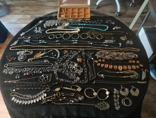VTG 50 Pc Costume Jewelry Lot Signed & Unsigned Sterling,Necklace/Watch/ Earring