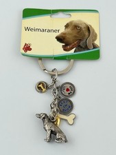 I Love My Dog Puppy Key Ring Clip on Silver Tone Purse Charm Weimeraner