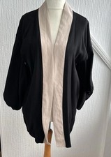Giacca stile kimono kiki seta Agent Provocateur nera con fodera panna taglia S/M
