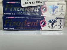 Fixodent Professional Adhesive Cream Strong Hold Food Seal Gum Protection 2.4oz