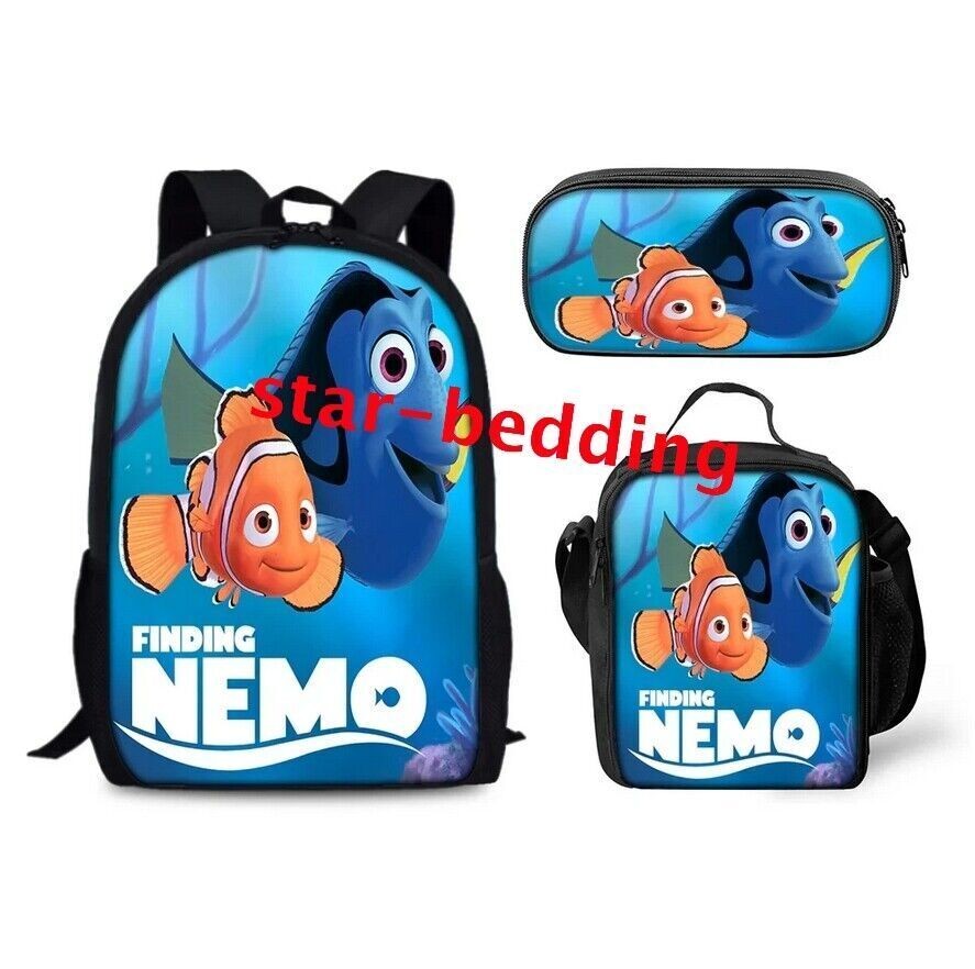 Boys Girls Finding Nemo 3D School Backpack Insulated Lunch Bag Pencil Case GIFT image 8