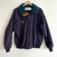 Vintage Columbia Jacket Mens Large 90s 80s Retro Soft Coat Fleece lined 
