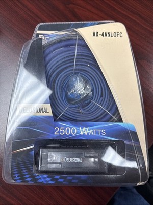 King Boxes DELUSIONAL 2500W 4GA OFC Installation Wiring Amp Kit / DE-4ANL-OFC