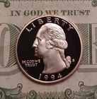 1994 S Proof Washington Quarter Coin Set Deep Cameo From Original Proof Set