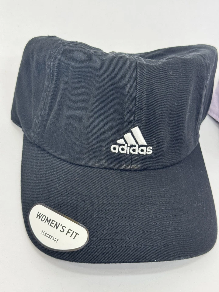 Lote de 2 gorras de béisbol Adidas Saturday 2.0 sarga de algodón negra, gráfico rosa nuevas con etiquetas Foto 4 de 4