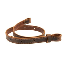 Buffalo Leather Rifle Gun Sling_Crazy Horse/Brown_Amish Handmade_1" Wide BK