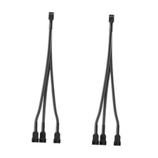 3 Way PWM Fan Splitter Cable, 2 Pcs 4 Pin PWM Fan Splitter, 1 to 3 Converter,
