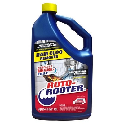 Roto-Rooter 351405 Liquid Hair Clog Remover 64 oz. for All Pipes (Pack of 4)