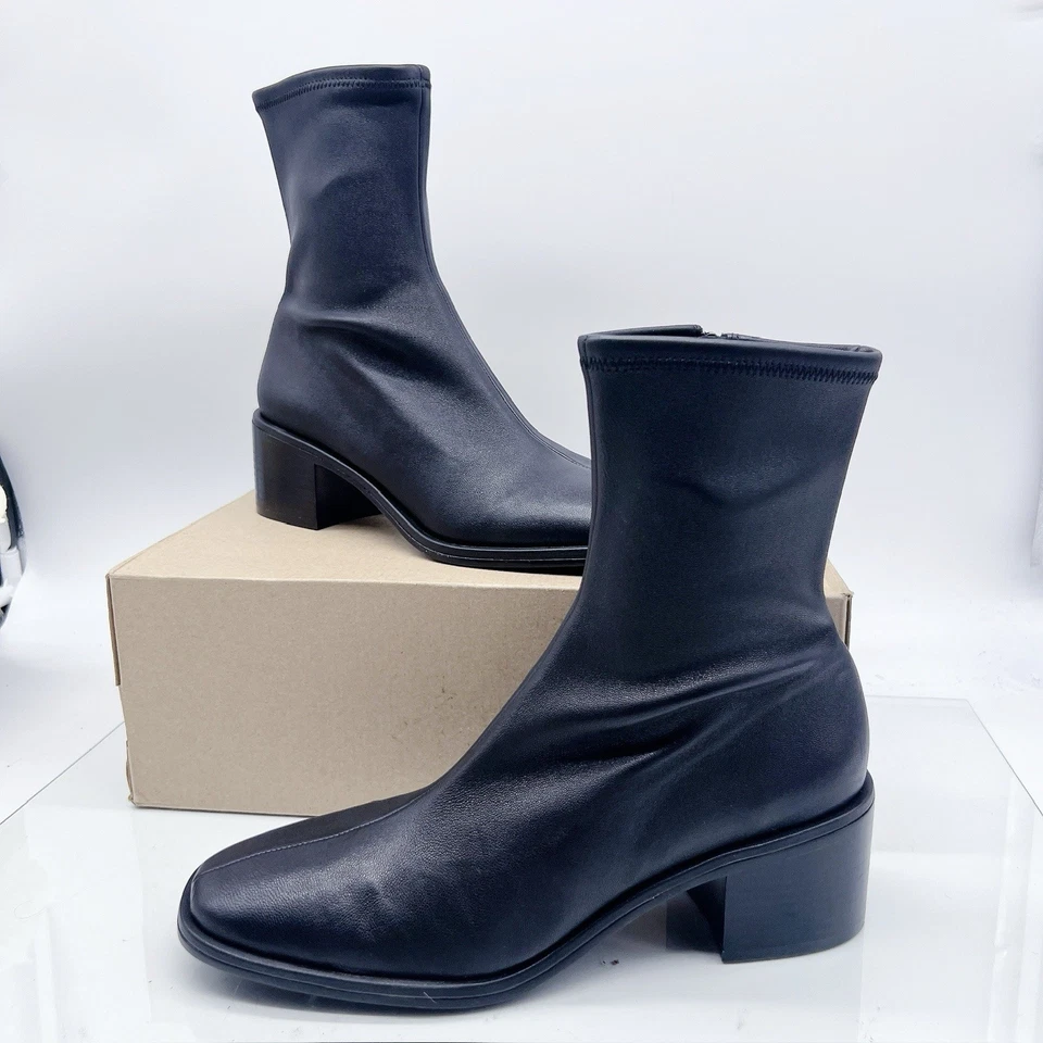 Loeffler Randall Roxy 黑色皮革方跟短靴 美国 10 MSRP 450 美元 — 第 4/4 张图片