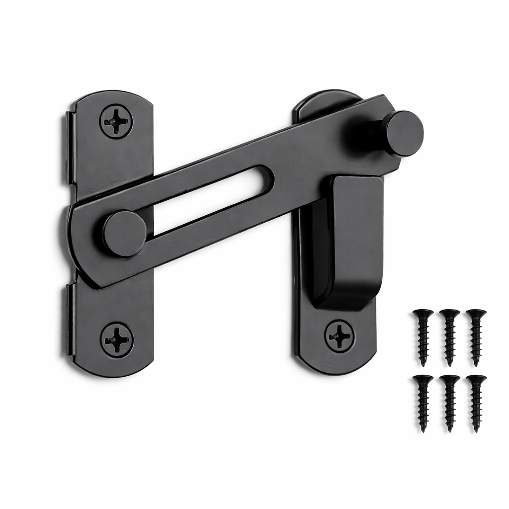 Sliding Barn Door Latch Lock Right Angle Gate Bolt Black Privacy Catch