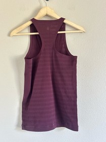 Lululemon Womens Reveal Tank (Stripes) Top Dark Adobe 0/2 Laser Active F-2