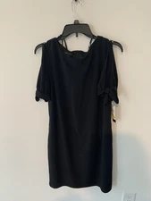 AB Studio Black Dress Short Sleeve Pencil Fit NWT Womens Size 6