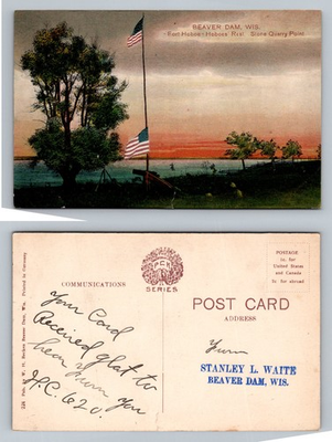 #ad Beaver Dam WI Wisconsin Fort Hoboes Rest Quarry Point Cannon Vintage Postcard $14.95