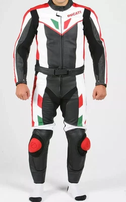Ducati combinaison homme cuir moto tenue sportive armure protection renforcée CE - Photo 1/2