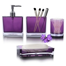 Bathroom Accessories Set Complete, 4 Piece Premium Acrylic Bathroom Accessory...