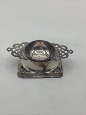 Vintage TEA SIEVE STRAINER & REST, E.P.N.S. Silverplate, England, Double Stamped
