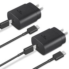 Type C Charger Fast Charging 2 Pack 25W Long 6FT USB C Cable USBC Charger Block