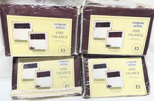 4 burgundy poly/cotton straight/balloon lt-fltring rod pocket valances, 72"