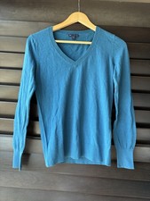 Gap Women's Size Small Blue V Neck Long Sleeve Sweater