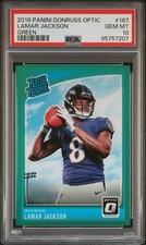 2018 Donruss Optic Rated Rookie Lamar Jackson #167 Green Prizm /5 (RC)