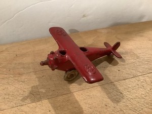 Vintage Cast Iron 4” Toy Airplane Missing Propeller
