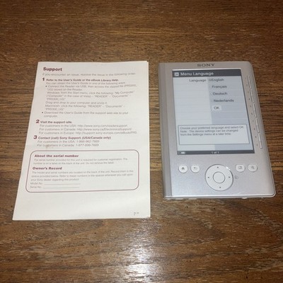 Sony PRS-300 Portable Reader System E-reader Silver READ DESCRIPTION EUC