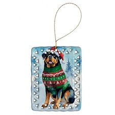 Rottweiler Christmas Porcelain Ornament DAC3608CO2