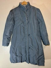 Vintage - Nelson Hall - Coat Puffer Down Quilted Long - Size S - Blue