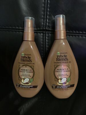 2 PACK GARNIER WHOLE BLENDS SULFATE FREE MIRACLE FRIZZ TAMER 10-IN-1 TAMING 5 Oz