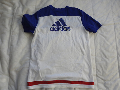 Chelsea FC 2015 Training Jersey Adidas White Blue Shirt Size Boys