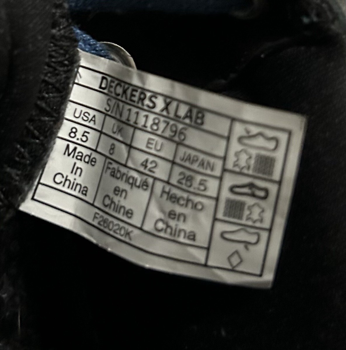 Men\'s Deckers X Lab X-Scape Blue/Black Wool Mid All Day Shoes 1118796 Size 8.5 Deckers X Lab X-Scape Wool Mid Hightop Boot Recovery Shoe  main image 3