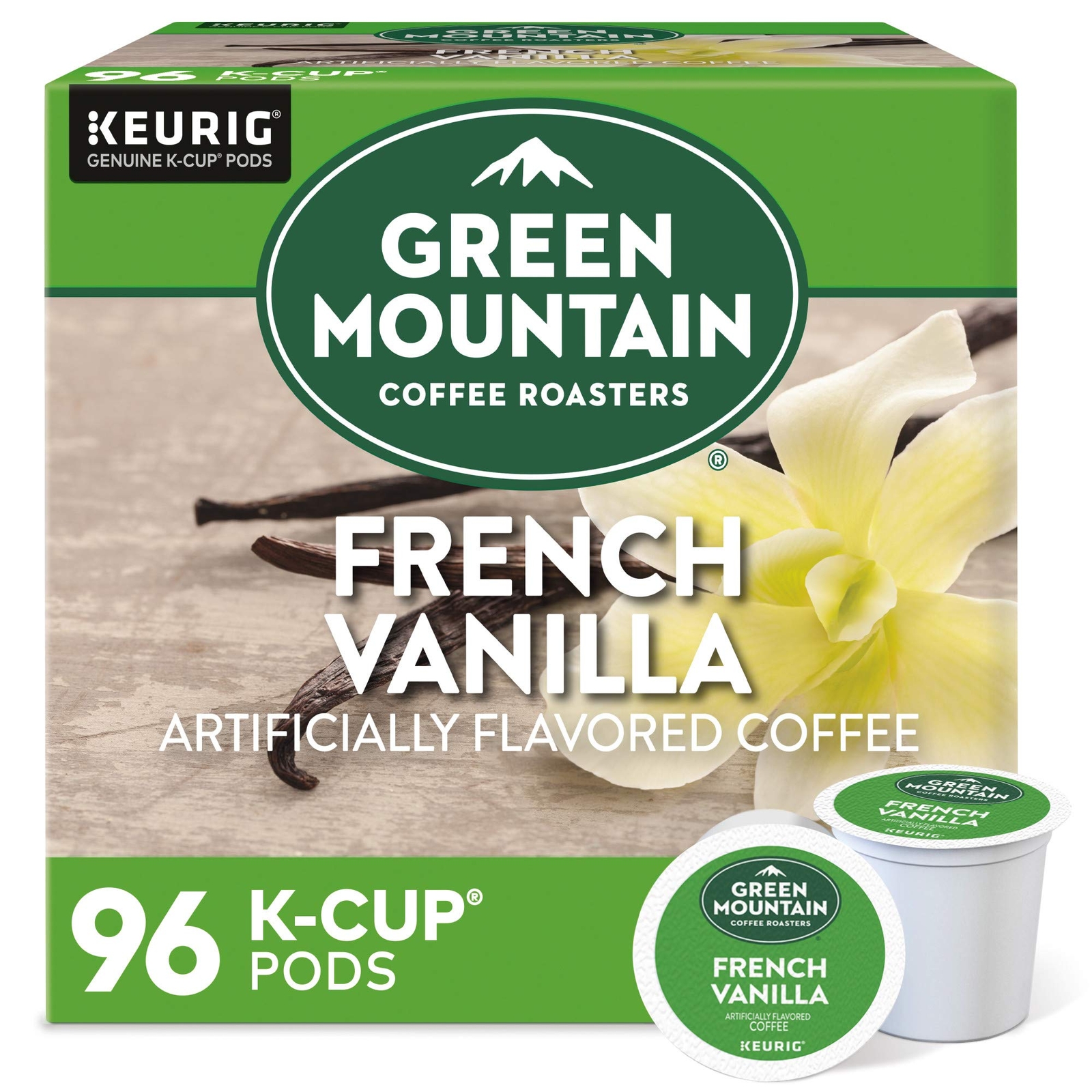 Green Mountain Coffee French Vanilla K Cup Pods 24 Count Lig