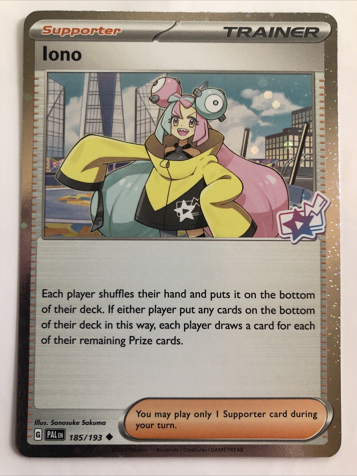 Pokémon TCG Paldea Evolved Iono Cosmos Holo 185/193 NM