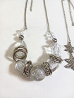 Necklaces with clear stones, starfish, enamel pendant on silvertone chains — photo 6