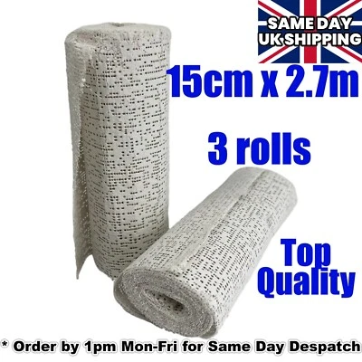 CRAFTMILL 15cm ModRoc Modrock Plaster of Paris Bandage - 3 ROLLS x 2.7m Modelling Bandage